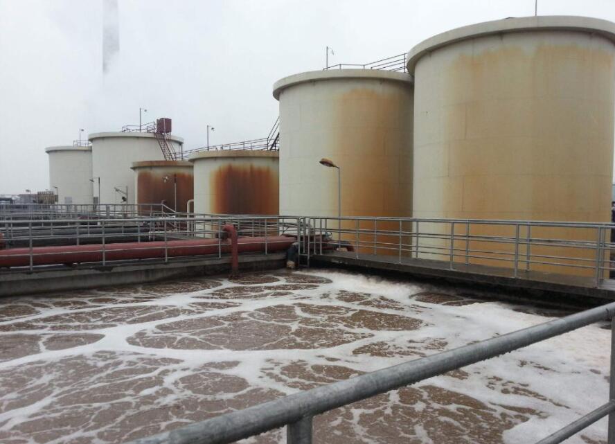 （圖：工業(yè)污水池起泡現場(chǎng)）